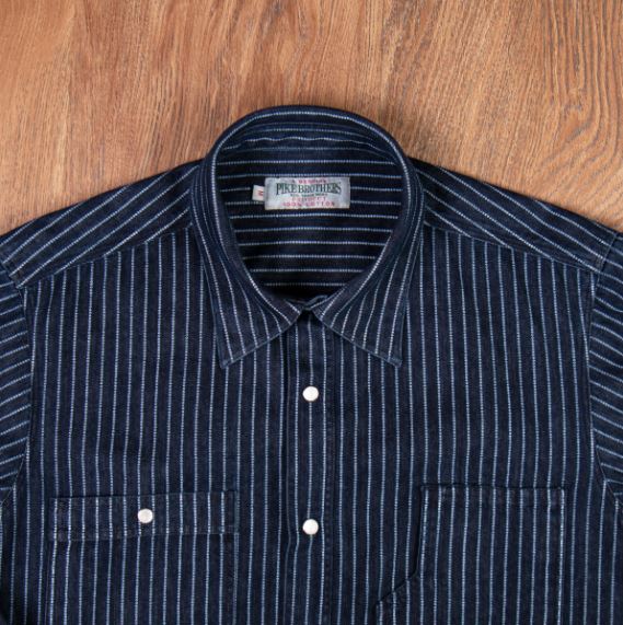 Pike Brothers1937 Roamer Shirt Blue Wabash DenimShirtBritish Parts Lucerne