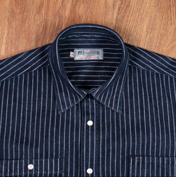 Pike Brothers1937 Roamer Shirt Blue Wabash DenimShirtBritish Parts Lucerne