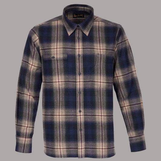 Pike Brothers1937 Roamer Shirt Flannel Blue Beige CheckShirtBritish Parts Lucerne