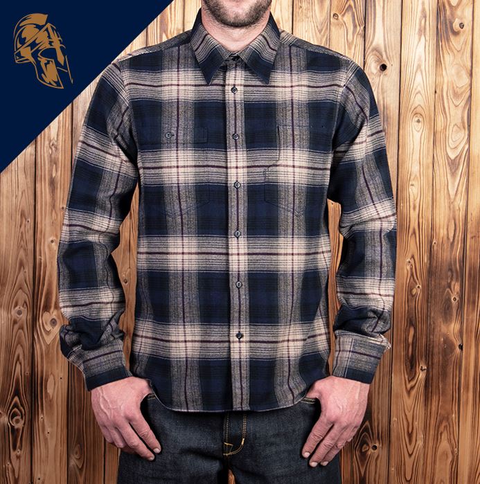 Pike Brothers1937 Roamer Shirt Flannel Blue Beige CheckShirtBritish Parts Lucerne