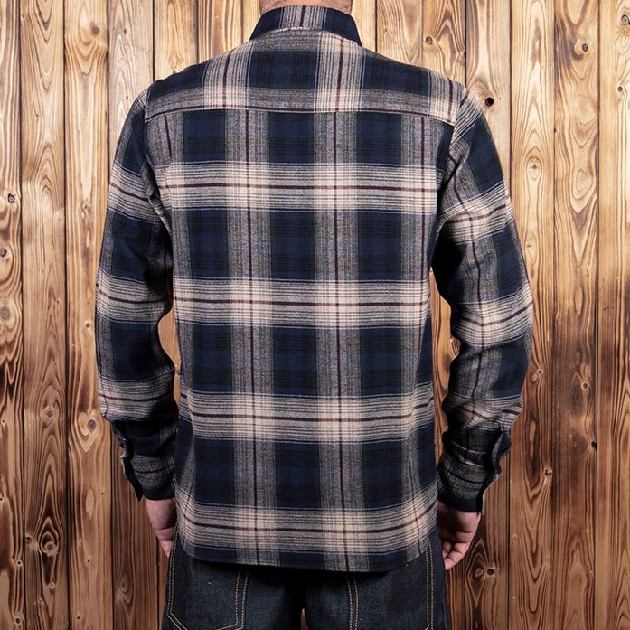 Pike Brothers1937 Roamer Shirt Flannel Blue Beige CheckShirtBritish Parts Lucerne