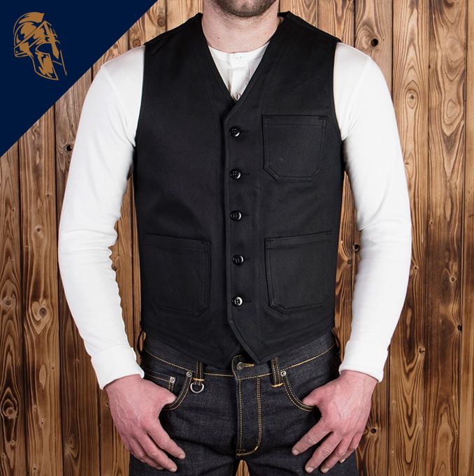 Pike Brothers1937 Roamer Vest Elephant Skin BlackVestsBritish Parts Lucerne