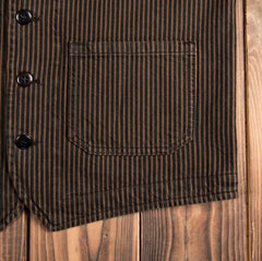 Pike Brothers1937 Roamer Vest Hickory Stripes BrownVestsBritish Parts Lucerne