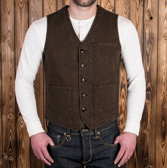 Pike Brothers1937 Roamer Vest Hickory Stripes BrownVestsBritish Parts Lucerne