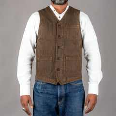 Pike Brothers1937 Roamer Vest Hickory Stripes BrownVestsBritish Parts Lucerne