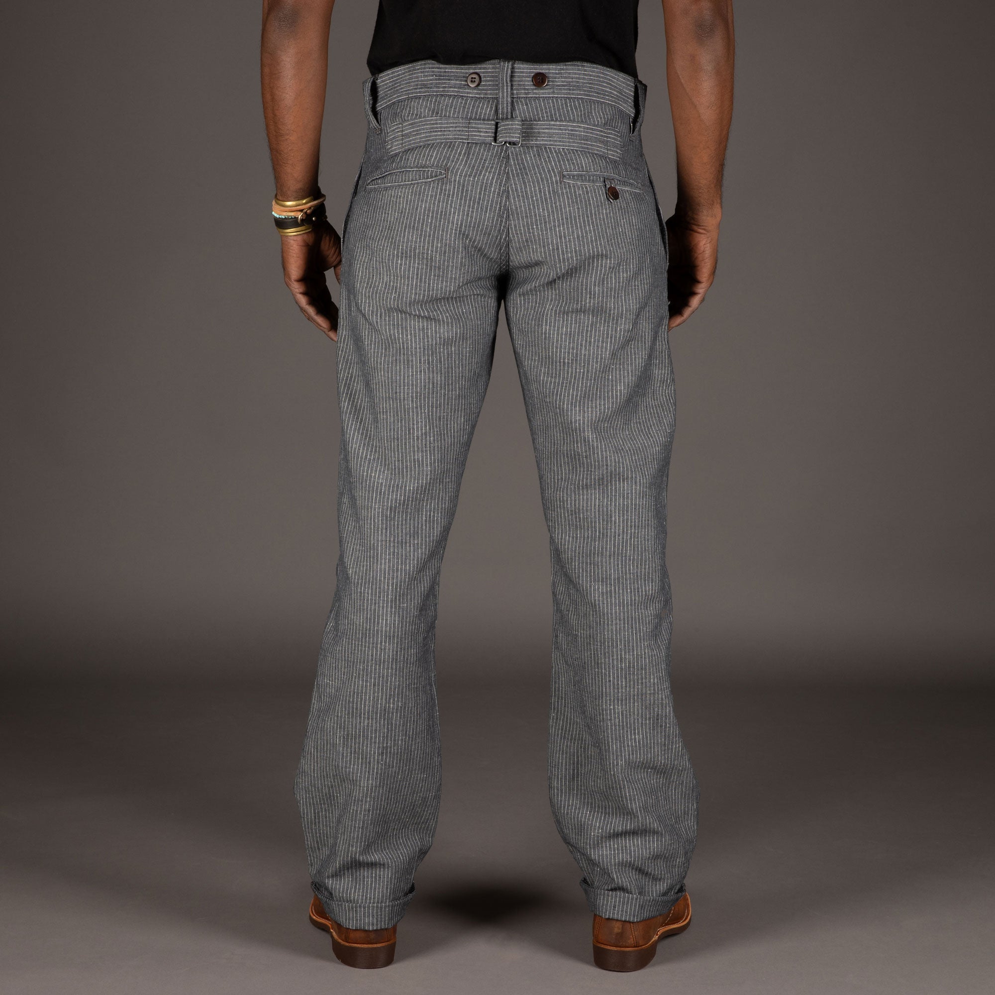 Pike Brothers1942 Hunting Pant Grey Striped LinenPantsBritish Parts Lucerne