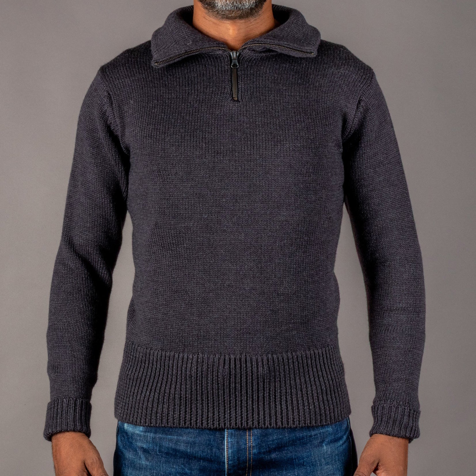 Pike Brothers1948 Troyer knitted sweater anthracitePulloverBritish Parts Lucerne