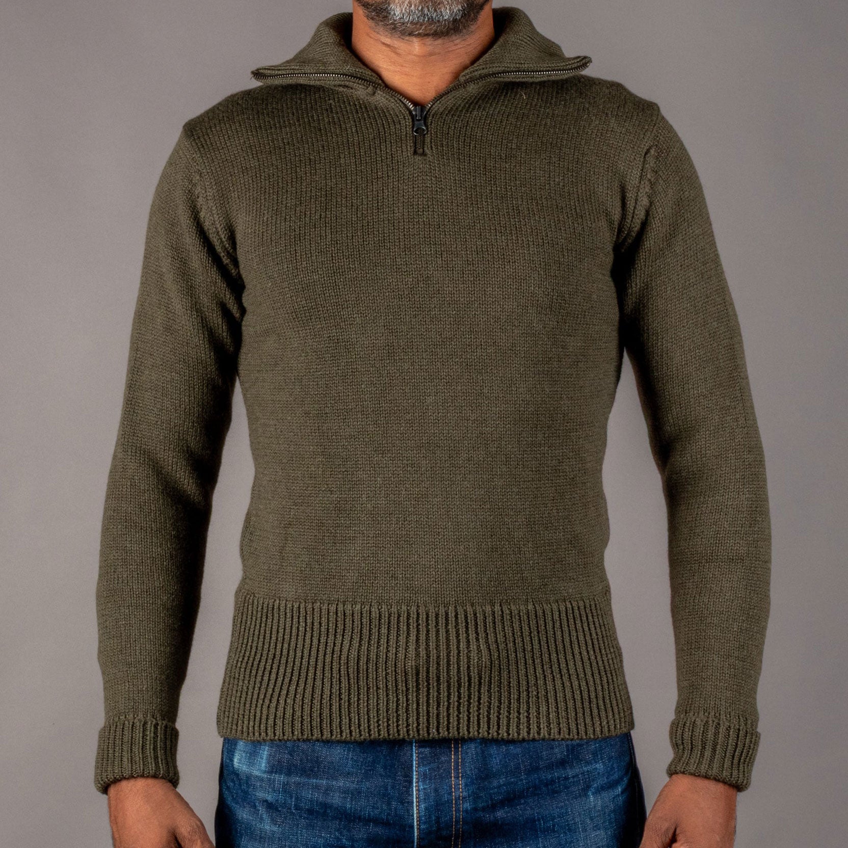 Pike Brothers1948 Troyer Knitted Sweater Army GreenPulloverBritish Parts Lucerne