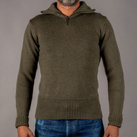 Pike Brothers1948 Troyer Knitted Sweater Army GreenPulloverBritish Parts Lucerne