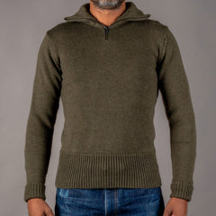 Pike Brothers1948 Troyer Knitted Sweater Army GreenPulloverBritish Parts Lucerne