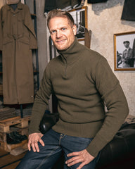 Pike Brothers1948 Troyer Knitted Sweater Army GreenPulloverBritish Parts Lucerne