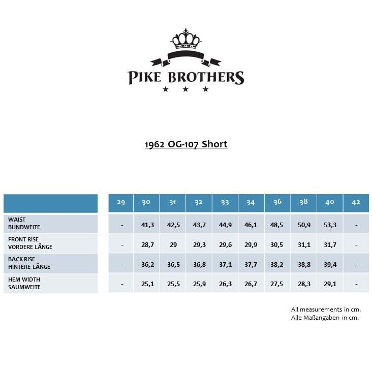 Pike Brothers1962 OG - 107 Short brownPantsBritish Parts Lucerne