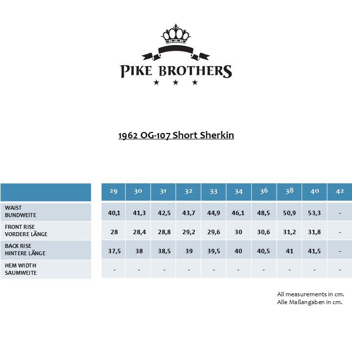 Pike Brothers1962 OG - 107 Short Sherkin GreyPantsBritish Parts Lucerne