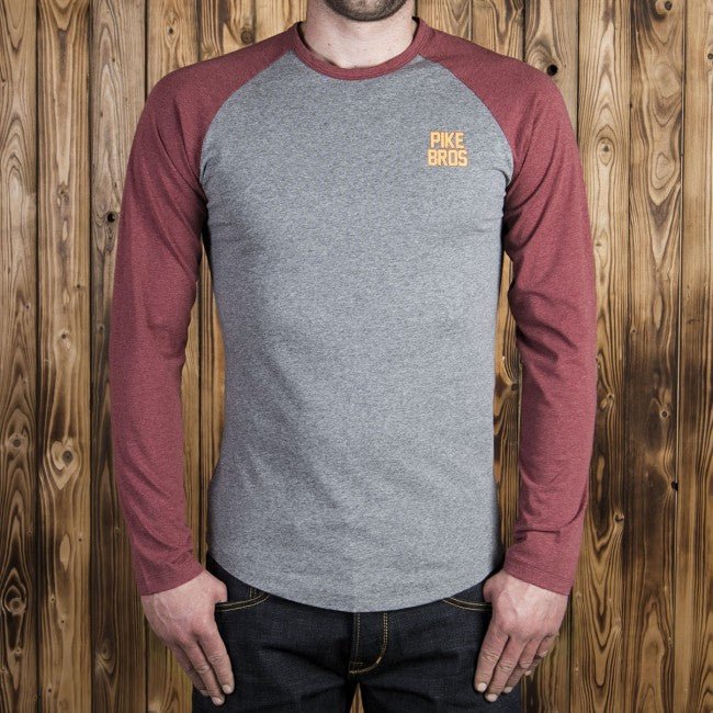 Pike Brothers1968 Baseball Shirt LS red melangeLongsleeve ShirtBritish Parts Luzern