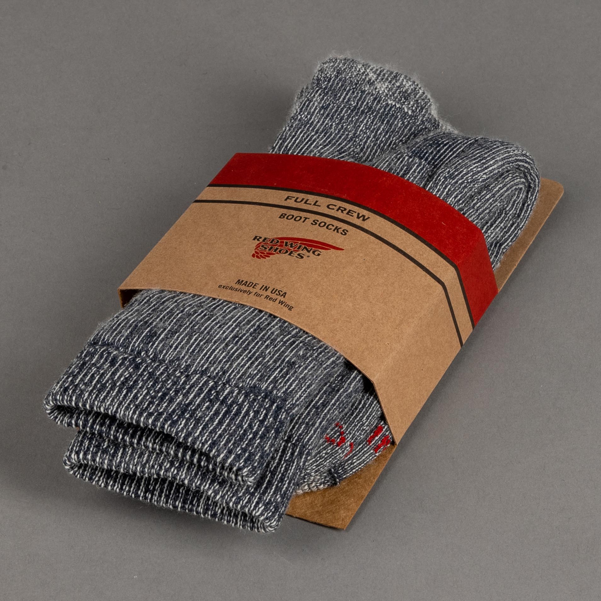 Red Wing ShoesFull crew socks made of merino wool graySocksBritish Parts Lucerne
