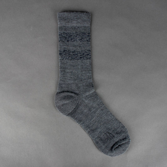 Red Wing ShoesWool Blend Striped Crew Socks Gray/NavySocksBritish Parts Lucerne