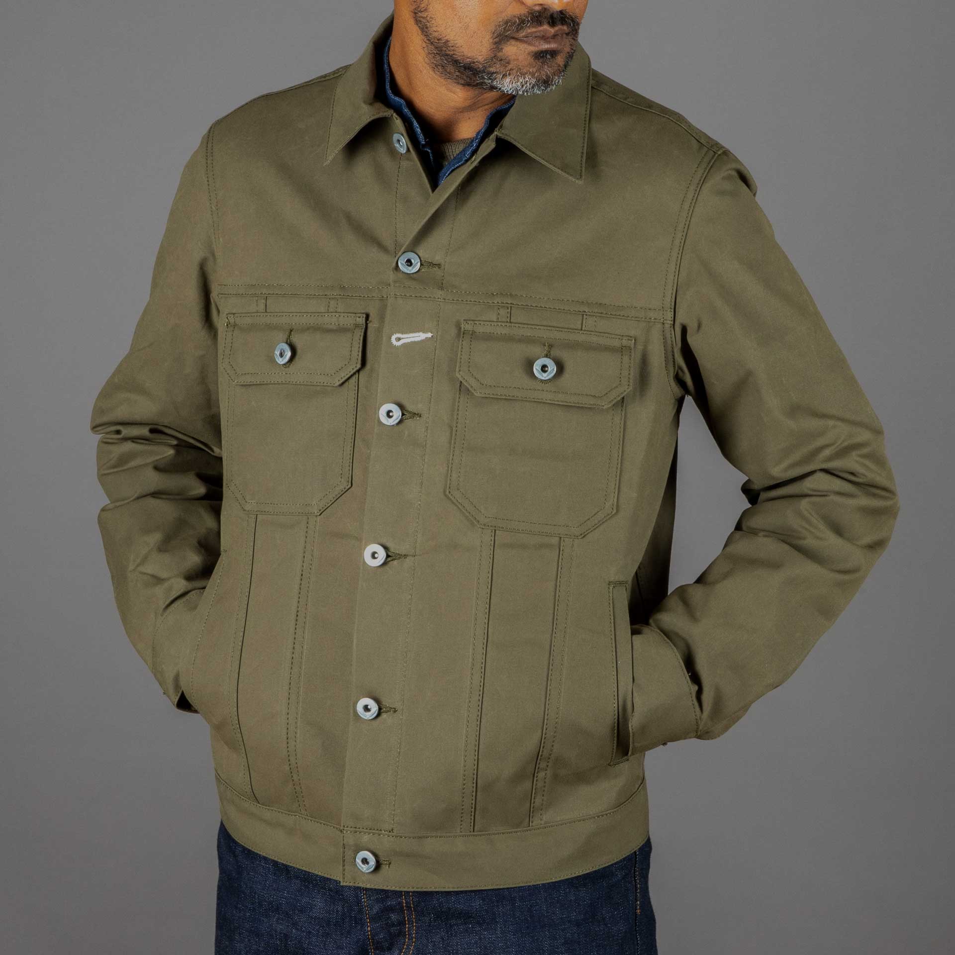 Rogue TerritoryCruiser Jacket Dry Wax Canvas OliveJacketsBritish Parts Lucerne