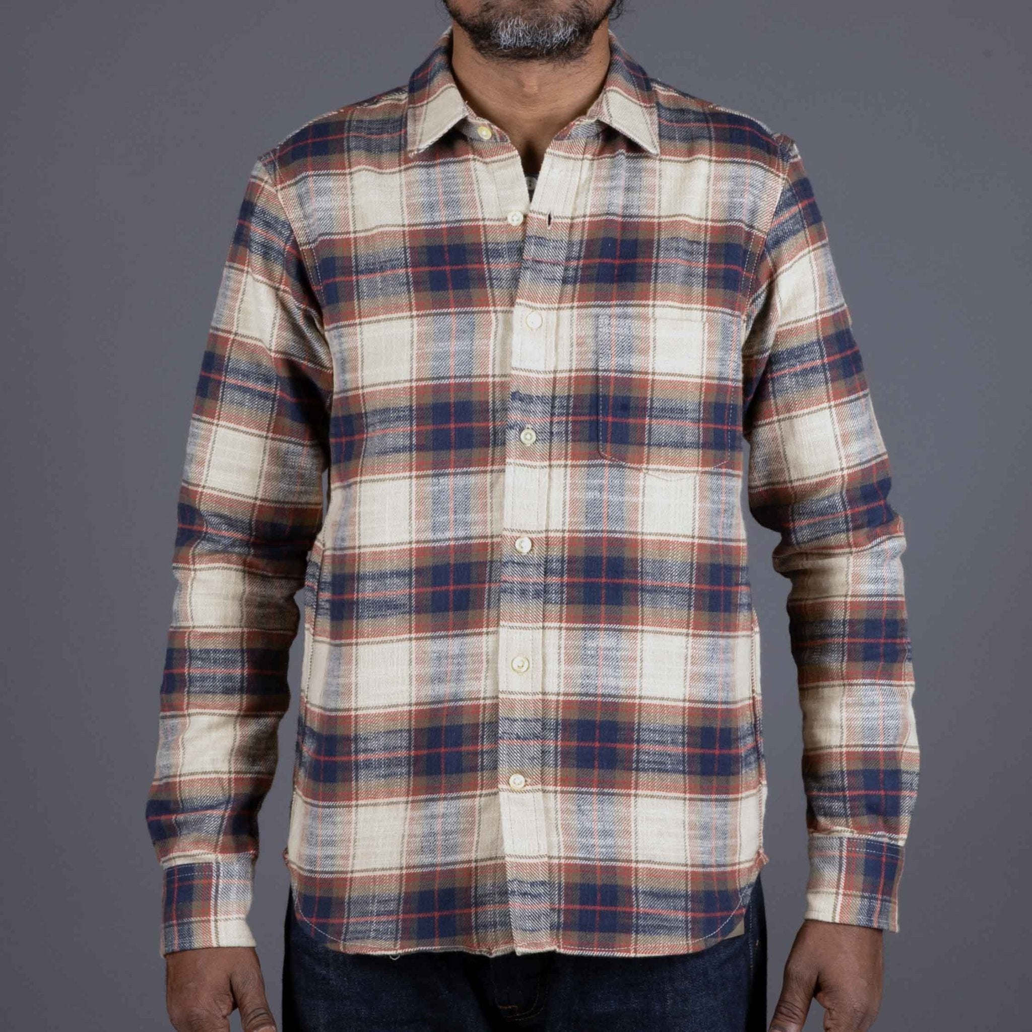 Rogue TerritoryOxford Shirt Khaki Slub PlaidShirtBritish Parts Lucerne
