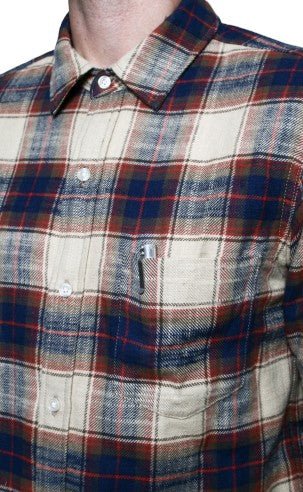 Rogue TerritoryOxford Shirt Khaki Slub PlaidShirtBritish Parts Lucerne