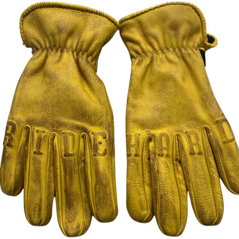 RokkerRide Hard Motorcycle Gloves Natural YellowGlovesBritish Parts Lucerne