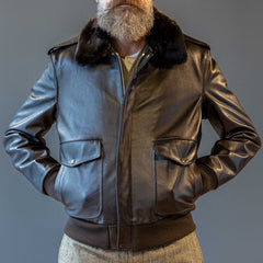 Schott NYCA - 2 Flieger leather jacket dark brownLeather jacketBritish Parts Lucerne