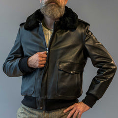 Schott NYCA - 2 Flieger leather jacket blackLeather jacketBritish Parts Lucerne