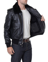 Schott NYCA - 2 Flieger leather jacket blackLeather jacketBritish Parts Lucerne