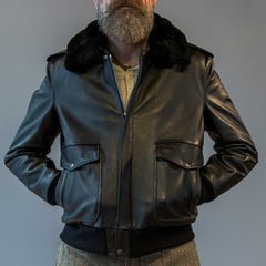 Schott NYCA - 2 Flieger leather jacket blackLeather jacketBritish Parts Lucerne