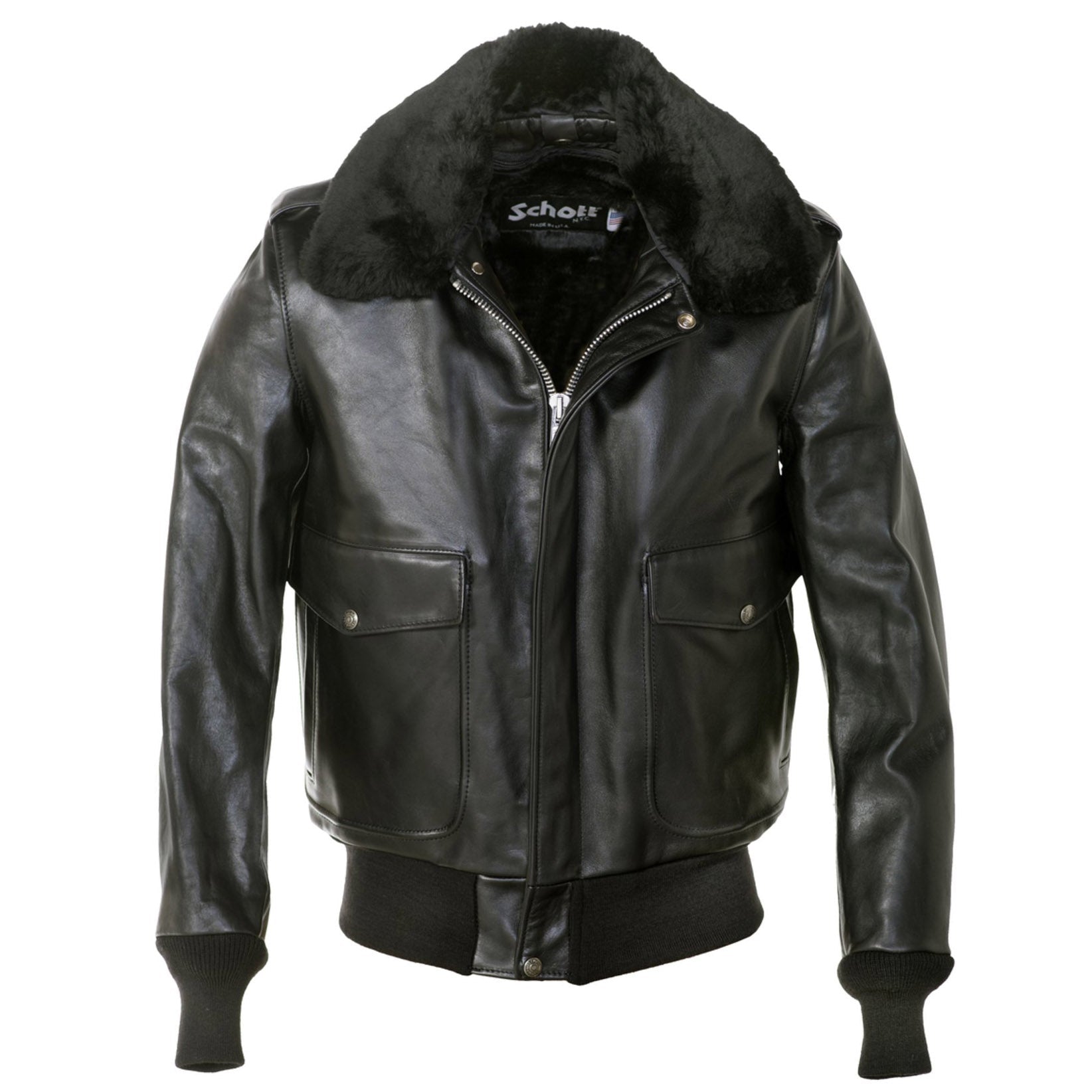 Schott NYCA - 2 Flieger leather jacket blackLeather jacketBritish Parts Lucerne