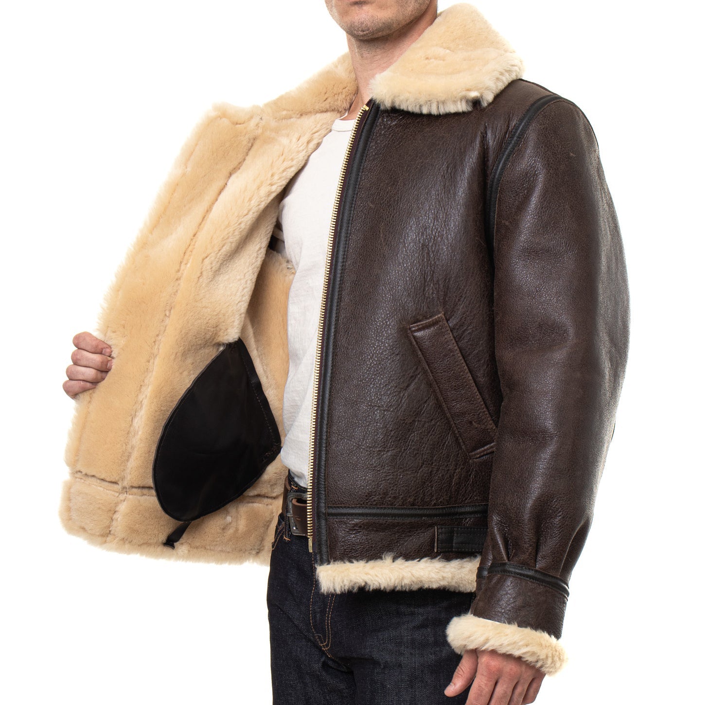 Schott NYCB - 3 Bomber leather jacket brownLeather jacketBritish Parts Luzern