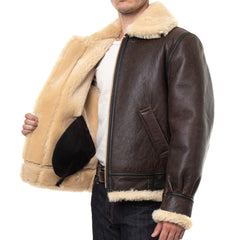 Schott NYCB - 3 Bomber leather jacket brownLeather jacketBritish Parts Luzern