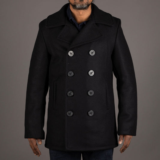 Schott NYC Classic Melton Wool Navy PeacoatCoatBritish Parts Luzern