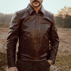 Shangri - La HeritageVarenne Horse Hide Leather Jacket WhiskeyJacketsBritish Parts Lucerne