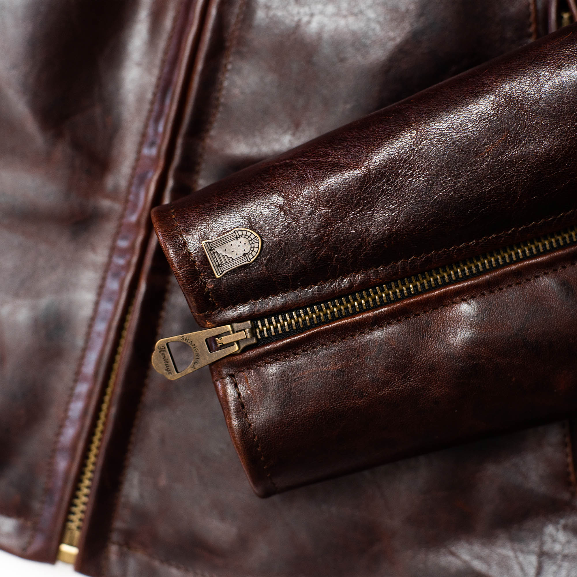 Shangri - La HeritageVarenne Horse Hide Leather Jacket WhiskeyJacketsBritish Parts Lucerne