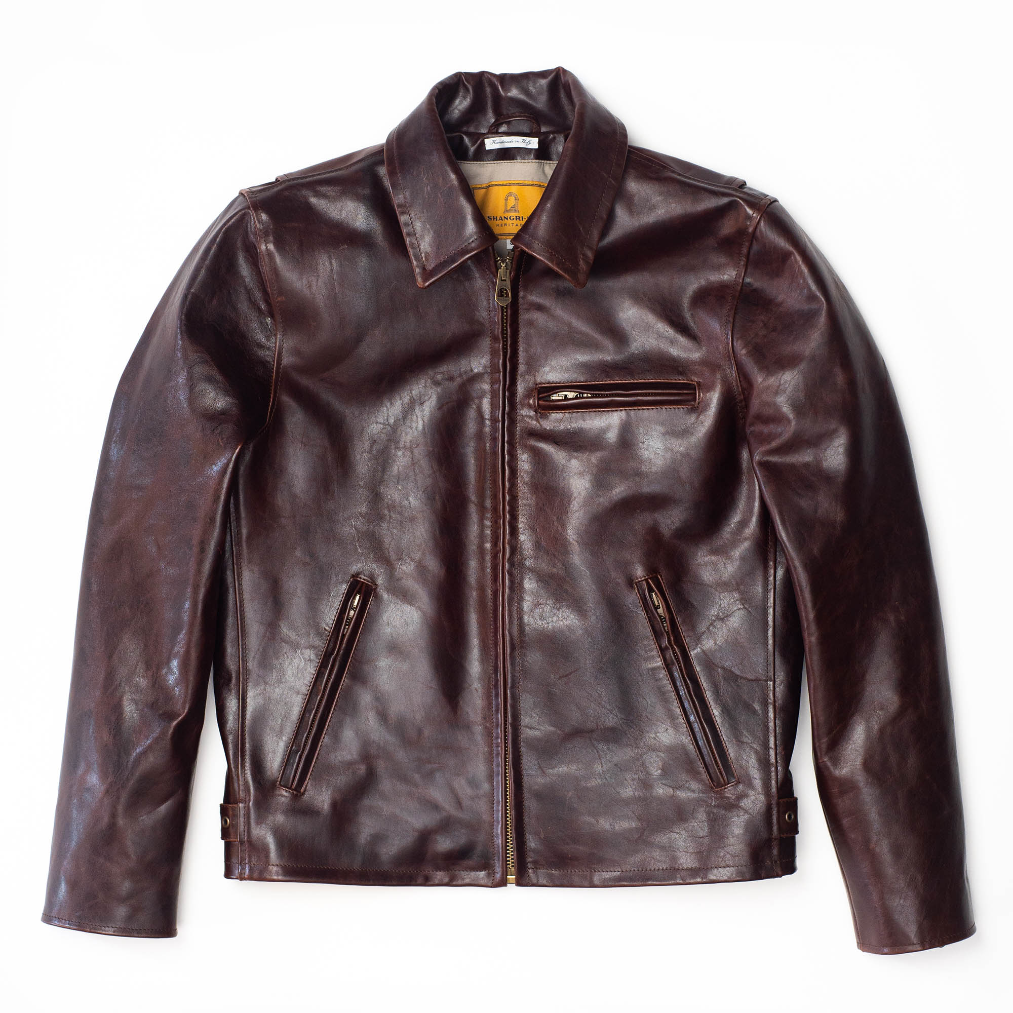 Shangri - La HeritageVarenne Horse Hide Leather Jacket WhiskeyJacketsBritish Parts Lucerne