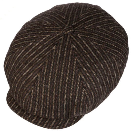 Stetson8 - Panel wool slider cap - brown/beige stripesCapBritish Parts Lucerne
