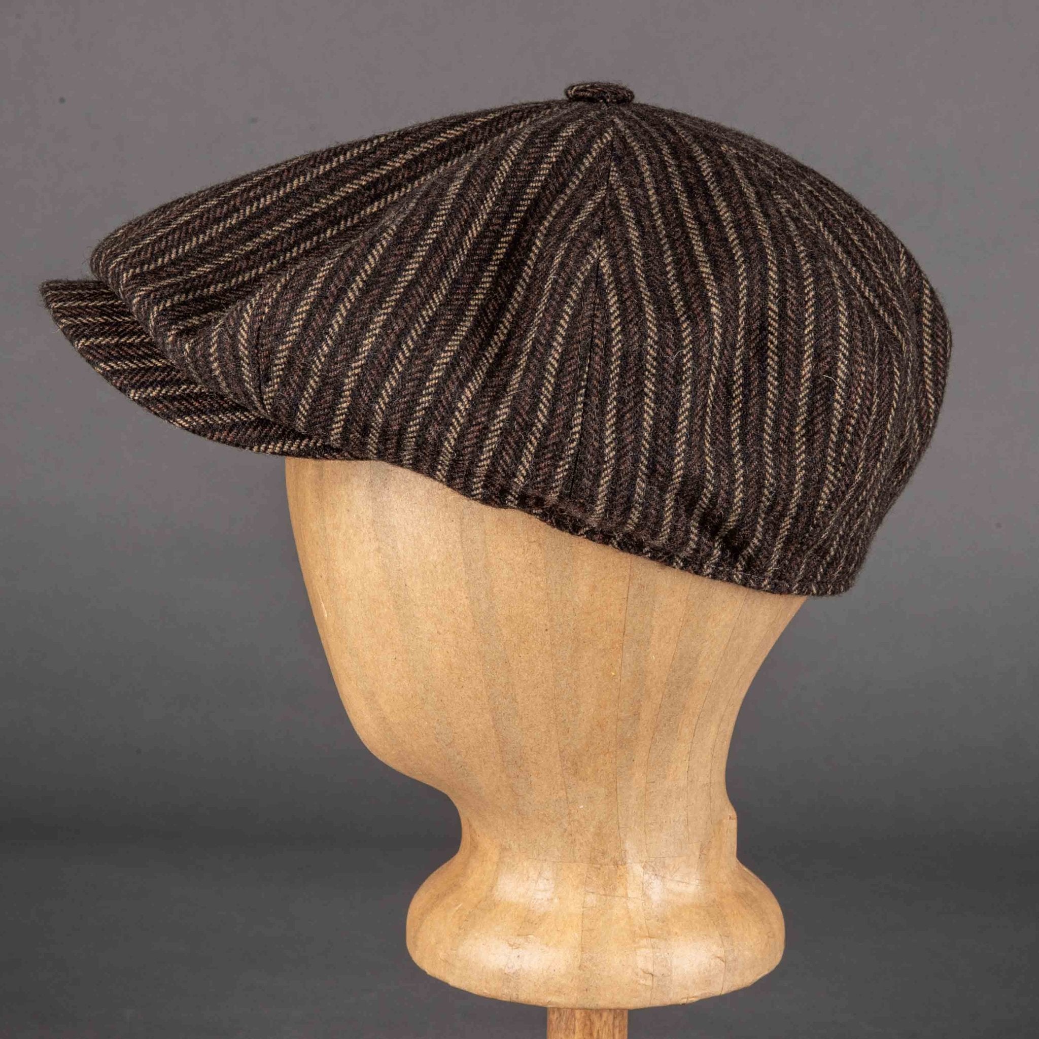 Stetson8 - Panel wool slider cap - brown/beige stripesCapBritish Parts Lucerne