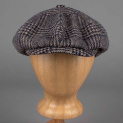 Stetson8 - Panel slider cap virgin wool check dark gray / blackCapBritish Parts Lucerne