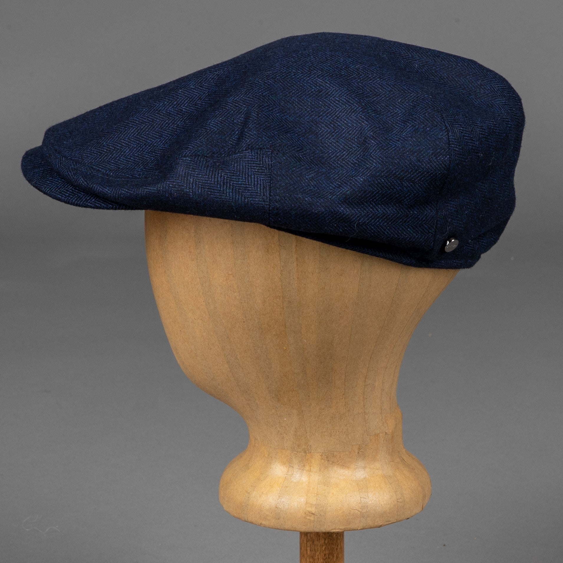 Stetson Driver Cap Virgin Wool, Silk & Cashmere Flat Cap Blue British Parts Lucerne