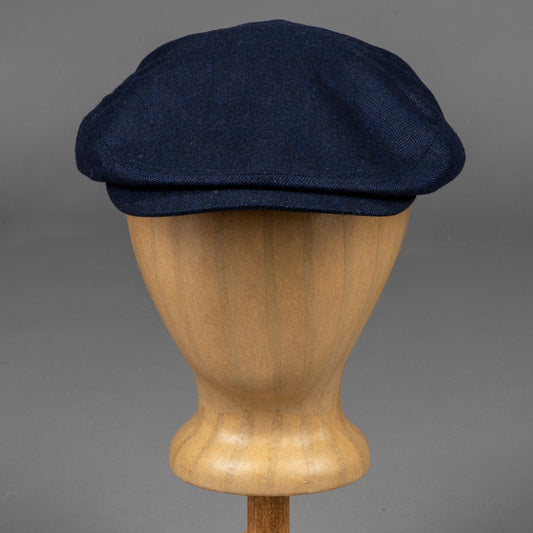 Stetson Driver Cap Virgin Wool, Silk & Cashmere Flat Cap Blue British Parts Lucerne