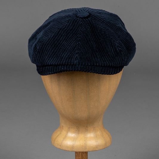 Stetson Hatteras Corduroy Flat Cap in Navy British Parts Luzern
