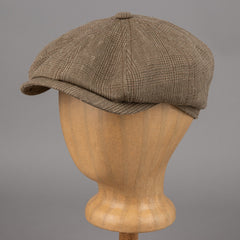 StetsonHatteras linen/silk Glencheck slider cap oliveBritish Parts Lucerne