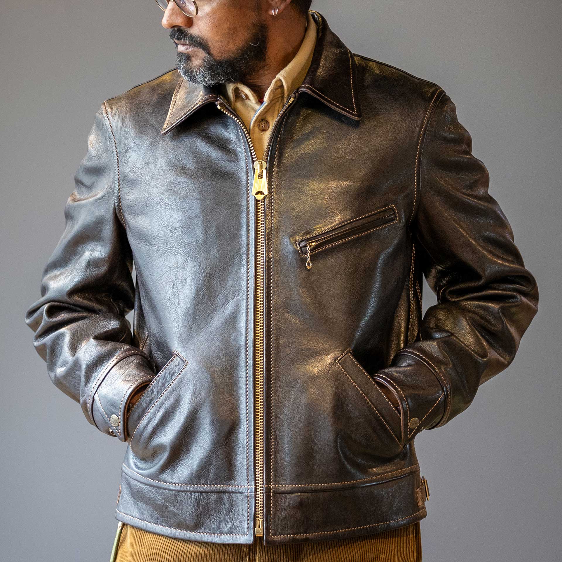 Thedi LeathersMTCN - 127996 Horse leather jacket ChestnutJacketsBritish Parts Lucerne