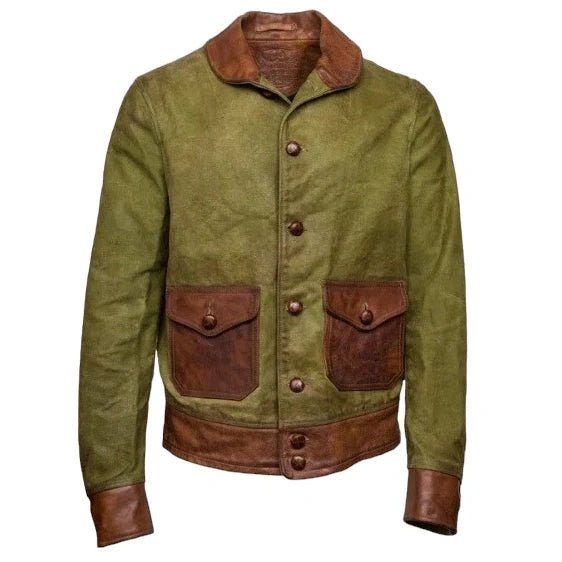 Thedi Leatherscanvas jacket with buffalo leatherjacketsBritish Parts Lucerne