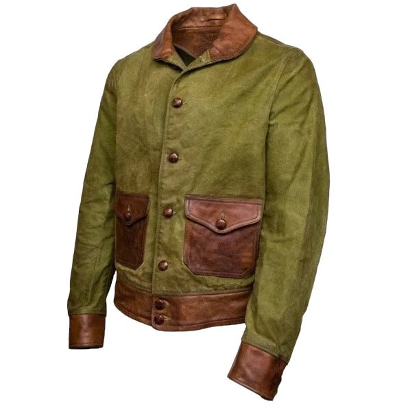 Thedi Leatherscanvas jacket with buffalo leatherjacketsBritish Parts Lucerne