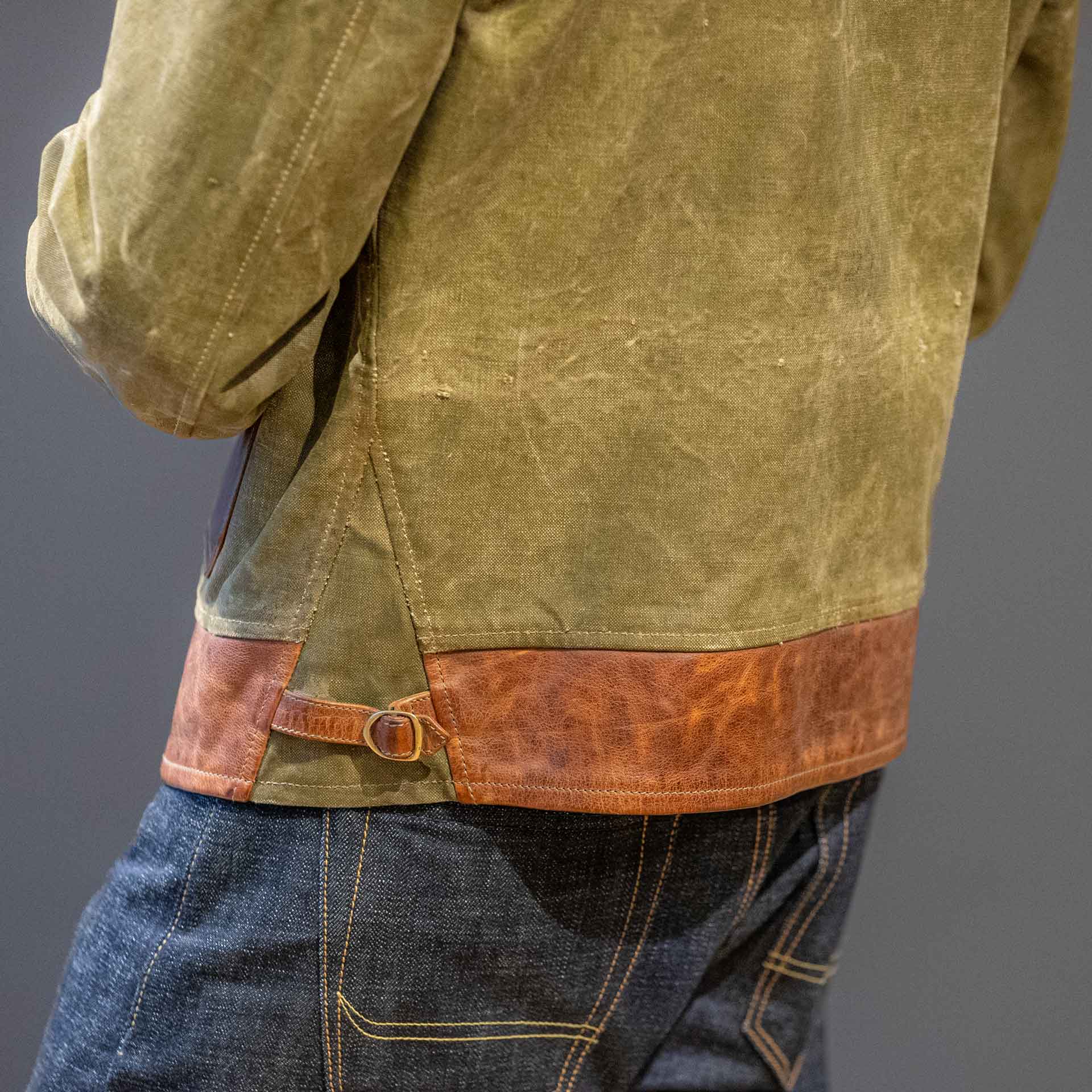 Thedi Leatherscanvas jacket with buffalo leatherjacketsBritish Parts Lucerne