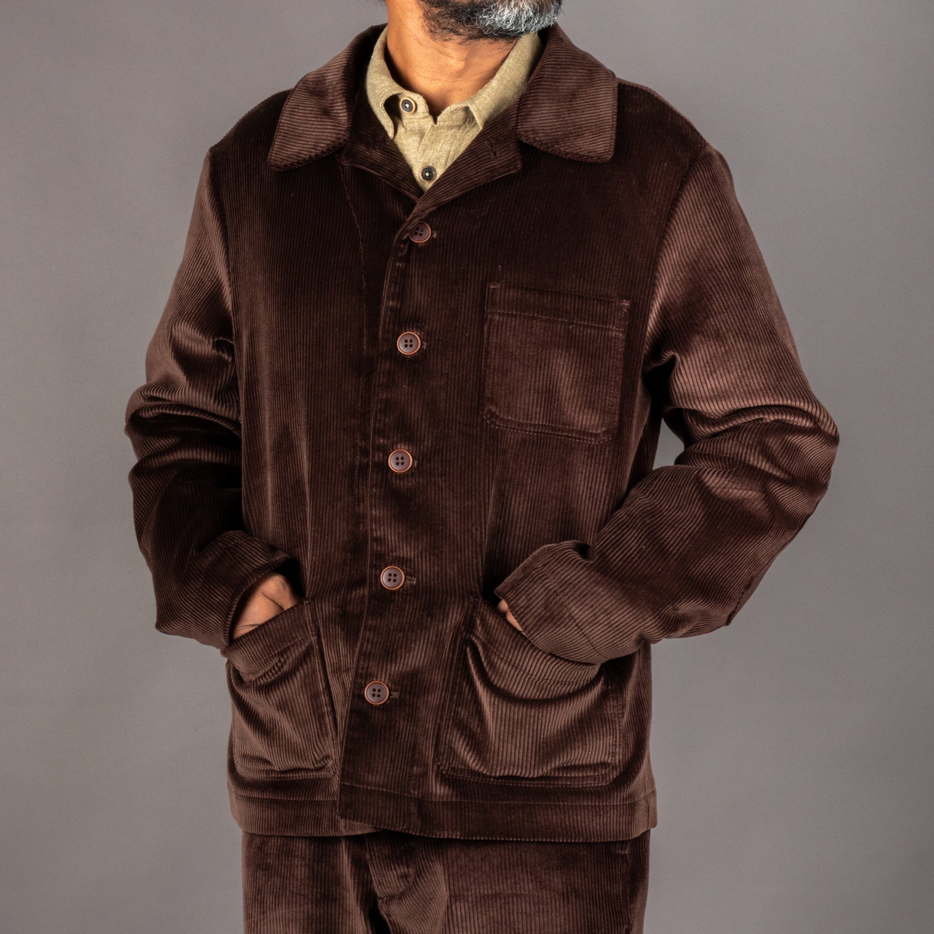 A Piece of Chic"La Besogne" Work Jacket - Brown CordJackenBritish Parts Luzern