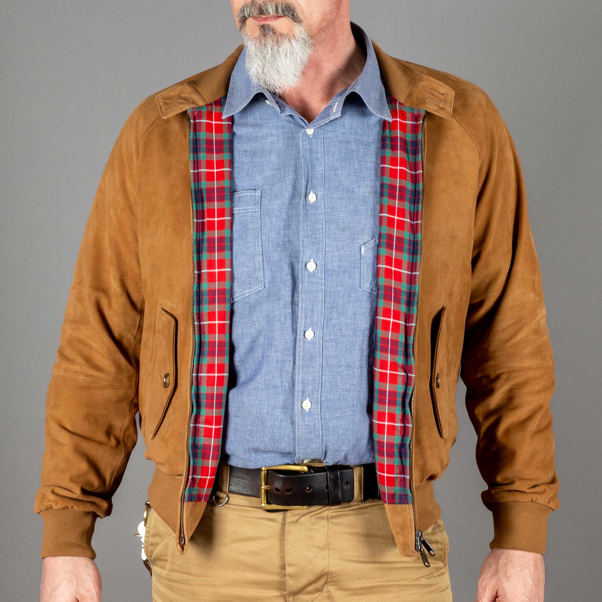 BaracutaG9 Harrington Jacket Suede TobaccoJacketsBritish Parts Lucerne