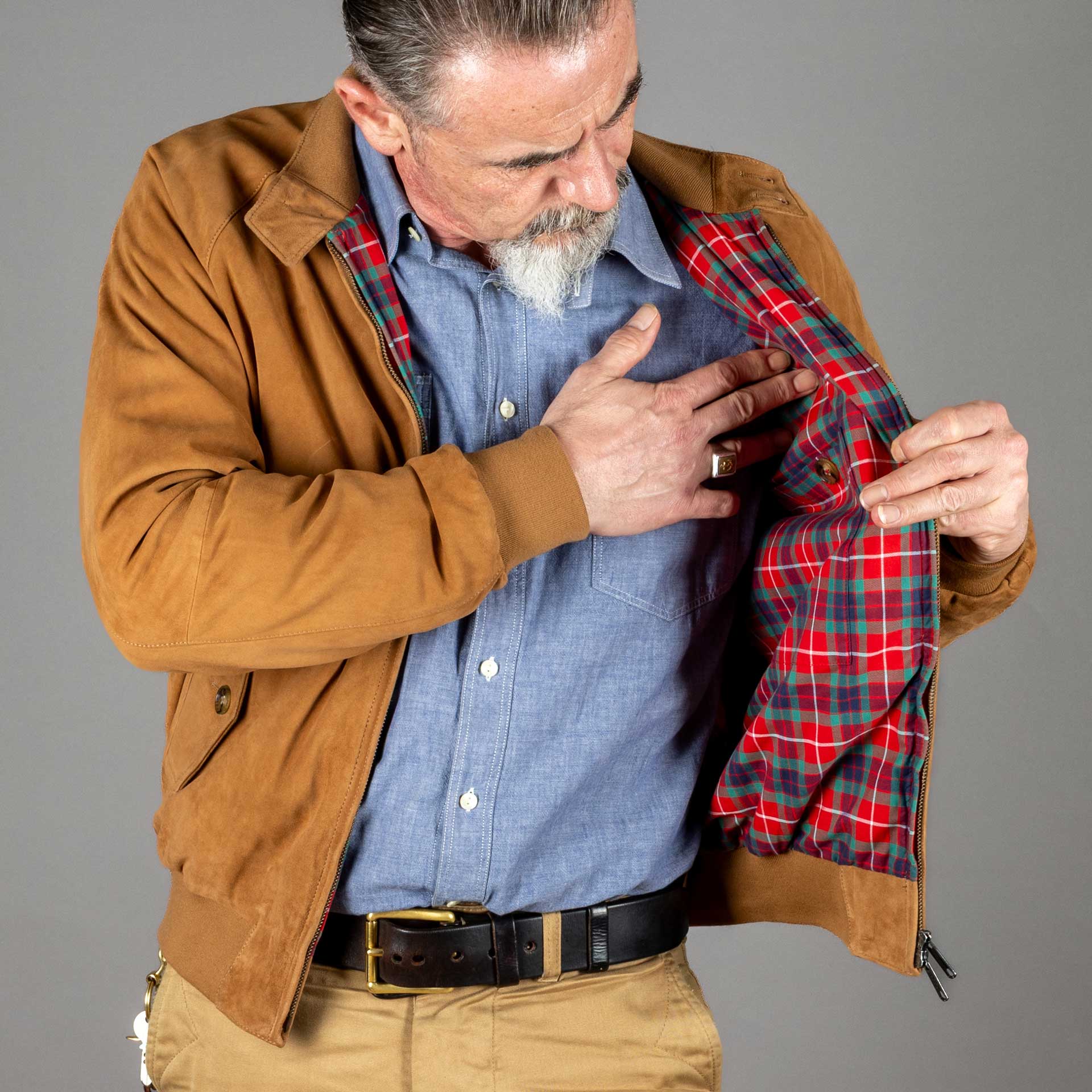 BaracutaG9 Harrington Jacket Suede TobaccoJacketsBritish Parts Lucerne