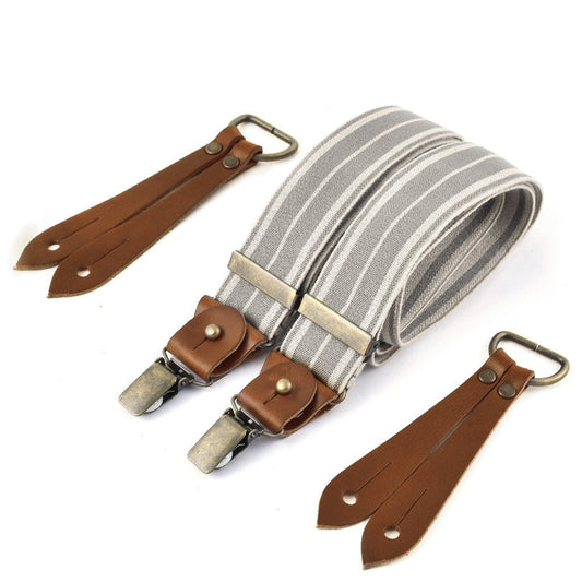 BertellesBertelles suspenders Ecru stripe on greyBracesBritish Parts Lucerne